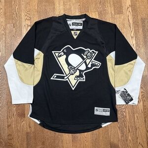 Vintage Y2K NWT Reebok Premier Pittsburgh Penguins Black Hockey Jersey Mens L